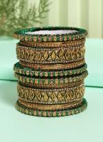   Wedding Wear  Green Color Thread Bangle Set:-2.4,2.6,2.8